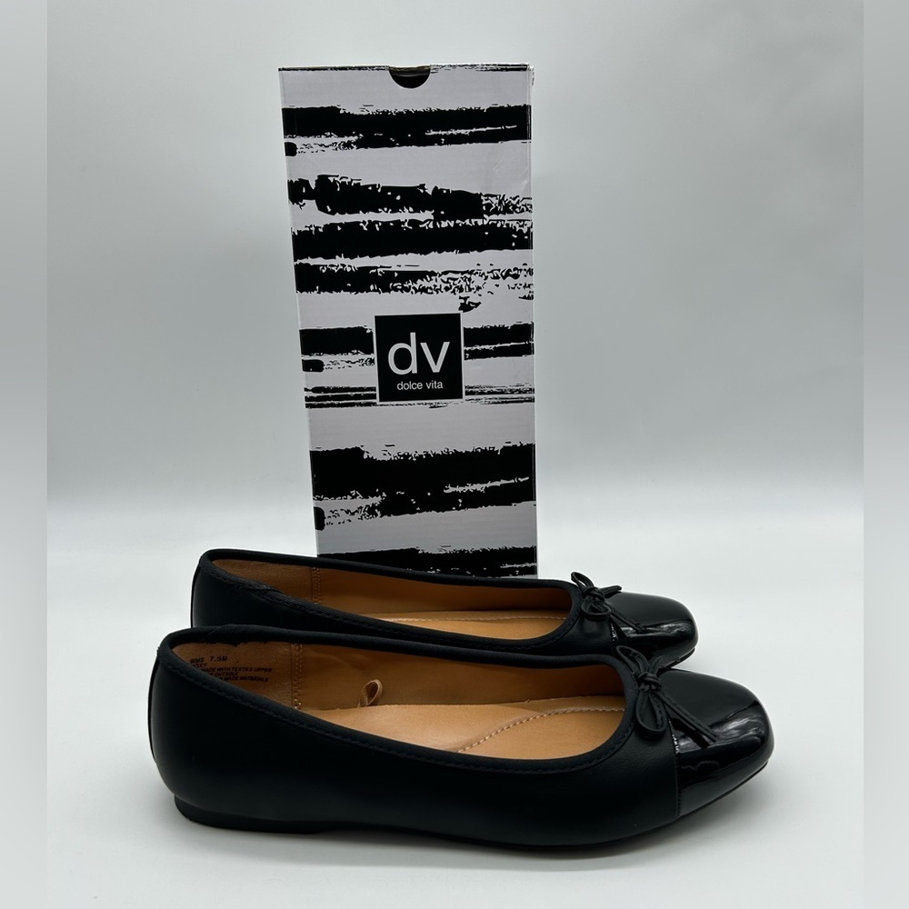 Moxy Black Vegan Ballet Flats Bow Detail | Women’s Size 9 | New With Box - Picture 12 of 12